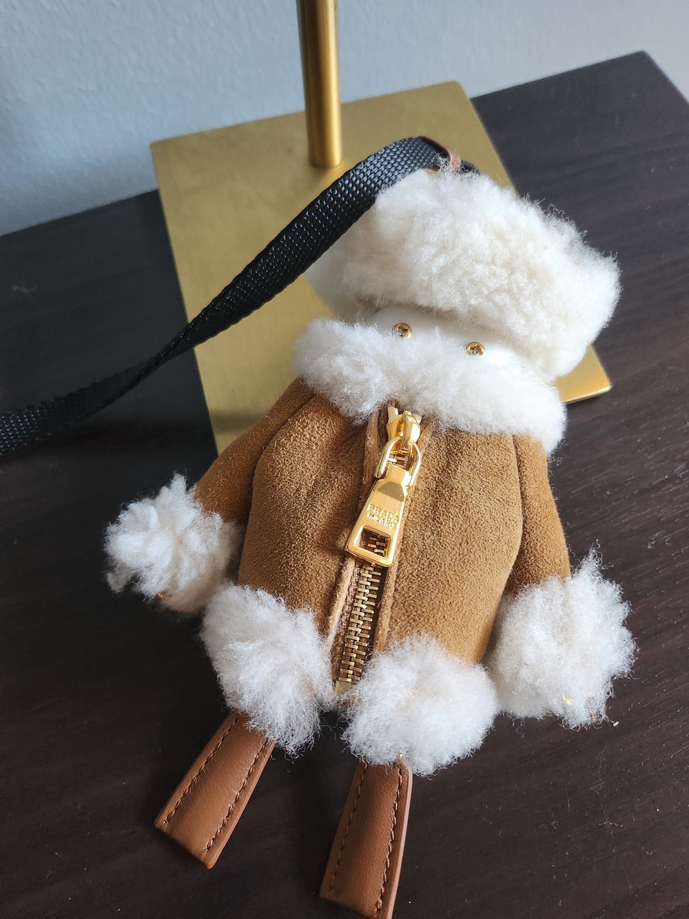 Prada Soft Robot Shearling Keychain/Charm